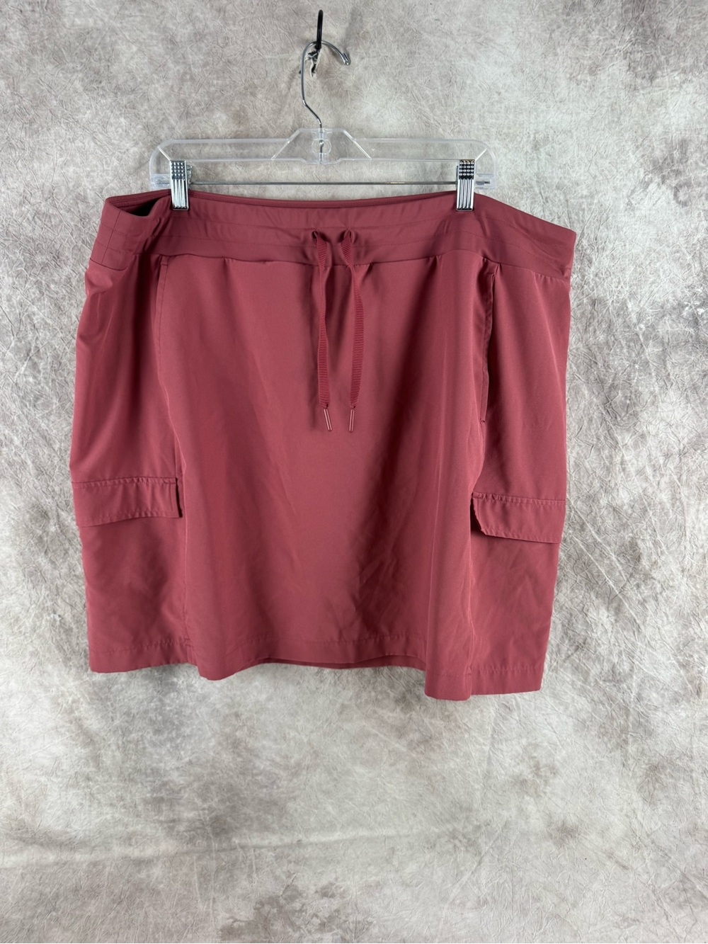 RBX Cargo Drawstring Mini Skort in Dusty Rose 3x